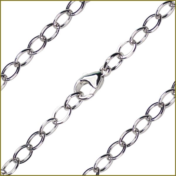 24" Sterling Silver Open Cable Flat Chain, 4.7mm wide, # 65294