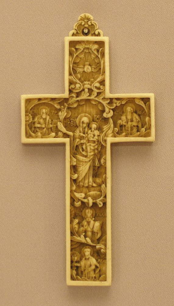 Byzantine Antiqued Alabaster Cross 6.5" Made in Italy, 2-Count Value Pack, 14626