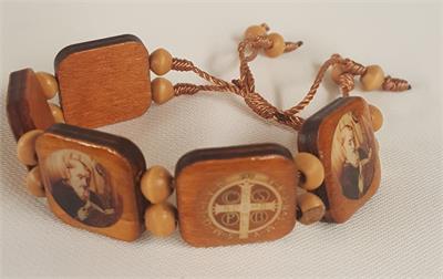 St. Benedict Bracelet, Light Wood, Adjustable, 15-Count Value Pack, # 65355