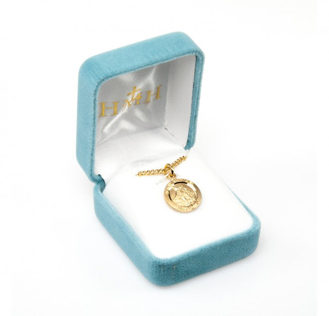 Saint Michael 16kt Gold over Sterling Silver Medal, 9/16", Your Choice of Chain, # 6538