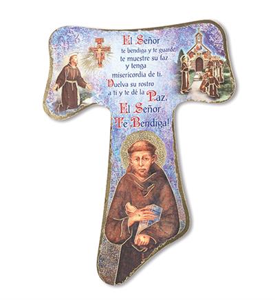 6" Franciscan Tau Cross with Spanish Blessing, # 65397
