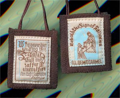 1 3/4"x2" 100% WOOL BROWN SCAPULAR, # 65591