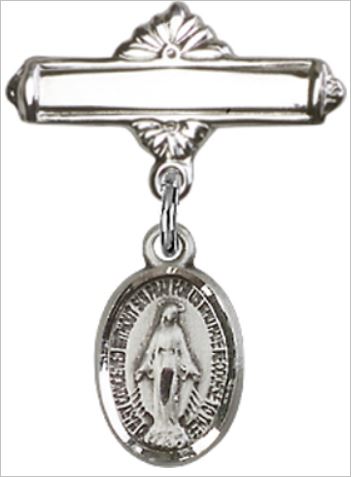 Baby Pin with Miraculous Medal, Sterling Silver, # 66776