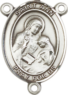 St. Ann Rosary Center, Sterling Silver, 3/4", # 66240