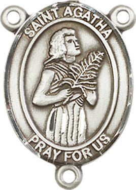 St. Agatha Rosary Center, Sterling Silver, 3/4", # 66241