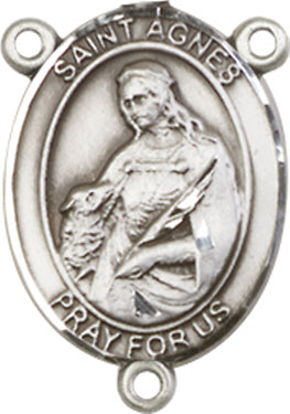 St. Agnes of Rome Rosary Center, Sterling Silver, 3/4", # 66246