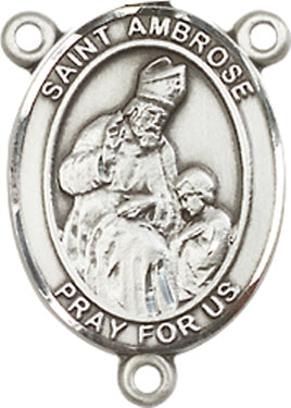 St. Ambrose Rosary Center, Sterling Silver, 3/4", # 66247