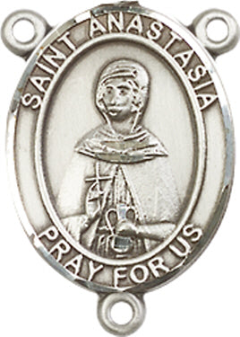St. Anastasia Rosary Center, Sterling Silver, 3/4", # 66249