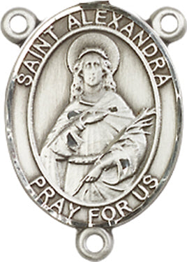 St. Alexandra Rosary Center, Sterling Silver, 3/4", # 66250