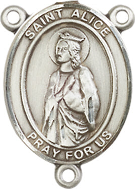 St. Alice Rosary Center, Sterling Silver, 3/4", # 66253