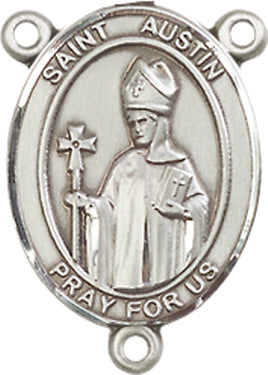 St. Austin Rosary Center, Sterling Silver, 3/4", # 66255