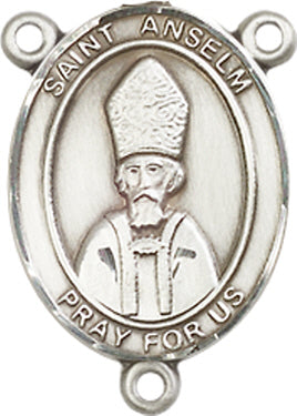 St. Anselm of Canterbury Rosary Center, Sterling Silver, 3/4", # 66262