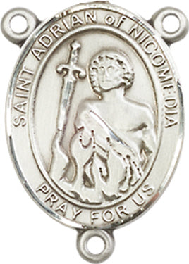 St. Adrian of Nicomedia Rosary Center, Sterling Silver, 3/4", # 66263