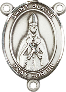St. Blaise Rosary Center, Sterling Silver, 3/4", # 66267