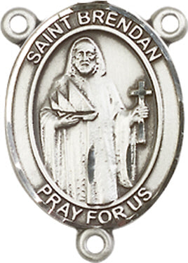 St. Brendan the Navigator Rosary Center, Sterling Silver, 3/4", # 66270