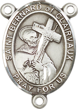 St. Bernard of Clairvaux Rosary Center, Sterling Silver, 3/4", # 66275