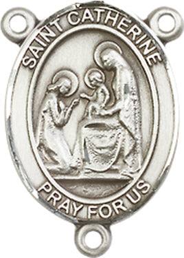 St. Catherine of Siena Rosary Center, Sterling Silver, 3/4", # 66281