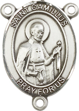 St. Camillus of Lellis Rosary Center, Sterling Silver, 3/4", # 66283