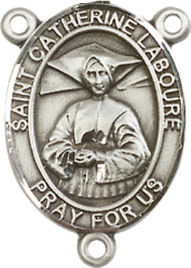 St. Catherine Laboure Rosary Center, Sterling Silver, 3/4", # 66285