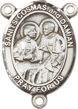 St. Cosmas & Damian Rosary Center, Sterling Silver, 3/4", # 66289