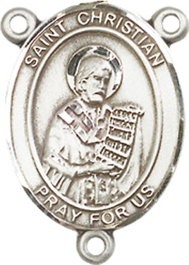 St. Christian Demosthenes Rosary Center, Sterling Silver, 3/4", # 66290