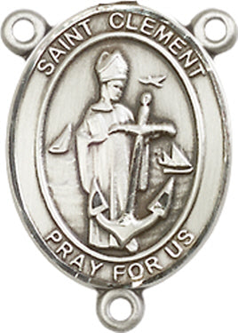 St. Clement Rosary Center, Sterling Silver, 3/4", # 66296