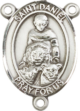 St. Daniel Rosary Center, Sterling Silver, 3/4", # 66300