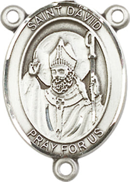 St. David of Wales Rosary Center, Sterling Silver, 3/4", # 66302