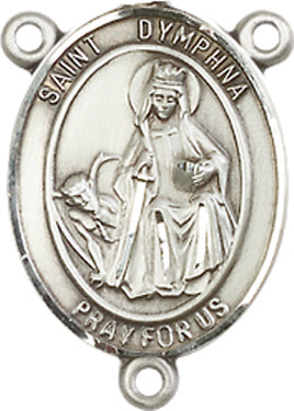 St. Dymphna Rosary Center, Sterling Silver, 3/4", # 66304