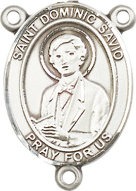 St. Dominic Savio Rosary Center, Sterling Silver, 3/4", # 66305