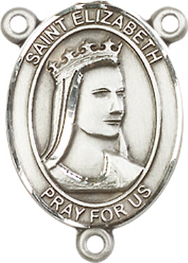 St. Elizabeth of Hungary Rosary Center, Sterling Silver, 3/4", # 66310