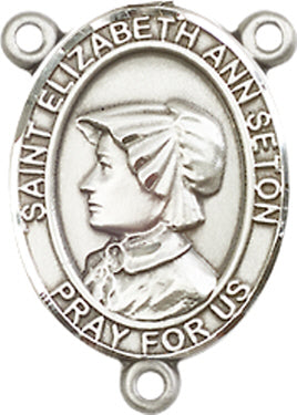 St. Elizabeth Ann Seton Rosary Center, Sterling Silver, 3/4", # 66313