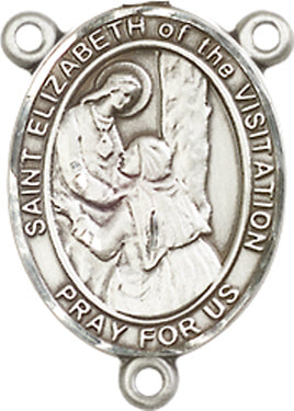 St. Elizabeth of the Visitation Rosary Center, Sterling Silver, 3/4", # 66315