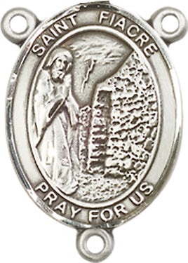 St. Fiacre Rosary Center, Sterling Silver, 3/4", # 66326