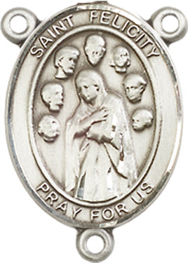 St. Felicity Rosary Center, Sterling Silver, 3/4", # 66328