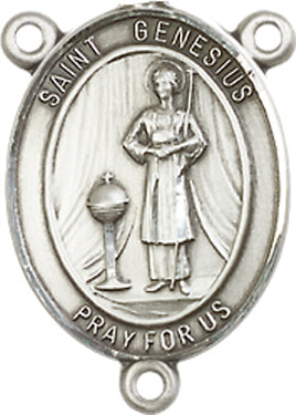 St. Genesius of Rome Rosary Center, Sterling Silver, 3/4", # 66331