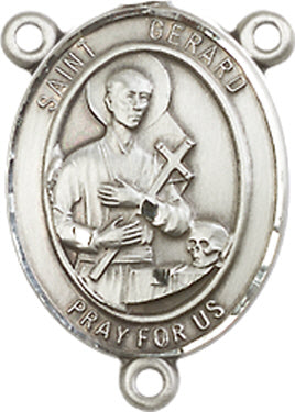 St. Gerard Majella Rosary Center, Sterling Silver, 3/4", # 66335