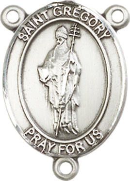 St. Gregory the Great Rosary Center, Sterling Silver, 3/4", # 66336