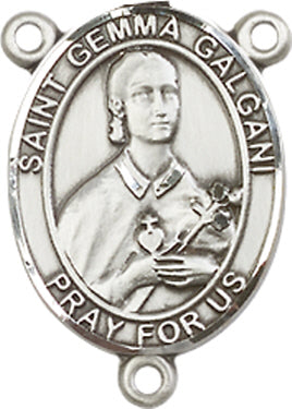St. Gemma Galgani Rosary Center, Sterling Silver, 3/4", # 66337