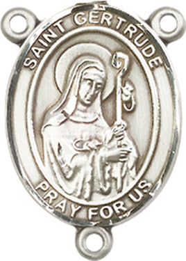 St. Gertrude of Nivelles Rosary Center, Sterling Silver, 3/4", # 66339