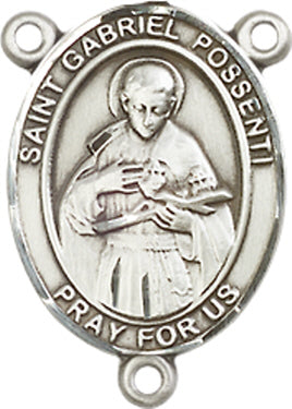 St. Gabriel Possenti Rosary Center, Sterling Silver, 3/4", # 66341