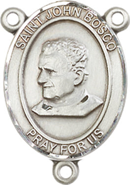 St. John Bosco Rosary Center, Sterling Silver, 3/4", # 66366