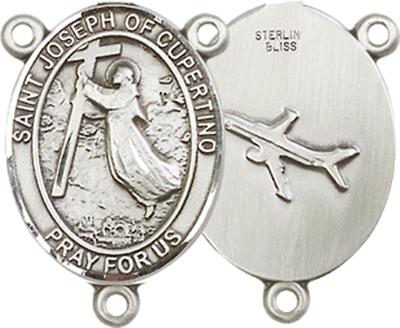 St. Joseph of Cupertino Rosary Center, Sterling Silver, 3/4", # 66368