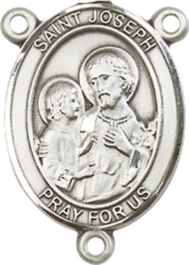 St. Joseph and Child Rosary Center, Sterling Silver, 3/4", # 66369