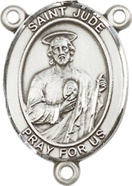 St. Jude Thaddeus Rosary Center, Sterling Silver, 3/4", # 66371