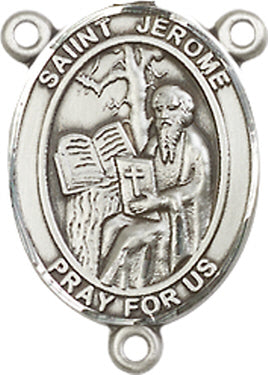 St. Jerome Rosary Center, Sterling Silver, 3/4", # 66375
