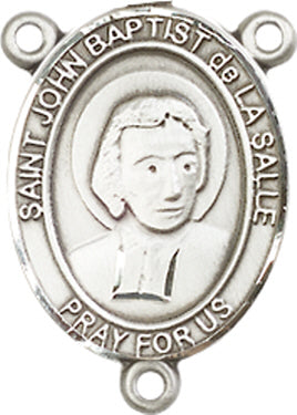 St. John Baptist de la Salle Rosary Center, Sterling Silver, 3/4", # 66379