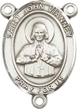 St. John Vianney Rosary Center, Sterling Silver, 3/4", # 66382