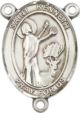 St. Kenneth Rosary Center, Sterling Silver, 3/4", # 66396