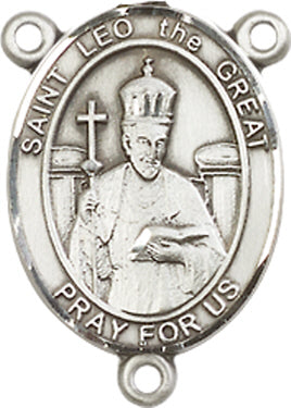 St. Leo the Great Rosary Center, Sterling Silver, 3/4", # 66403